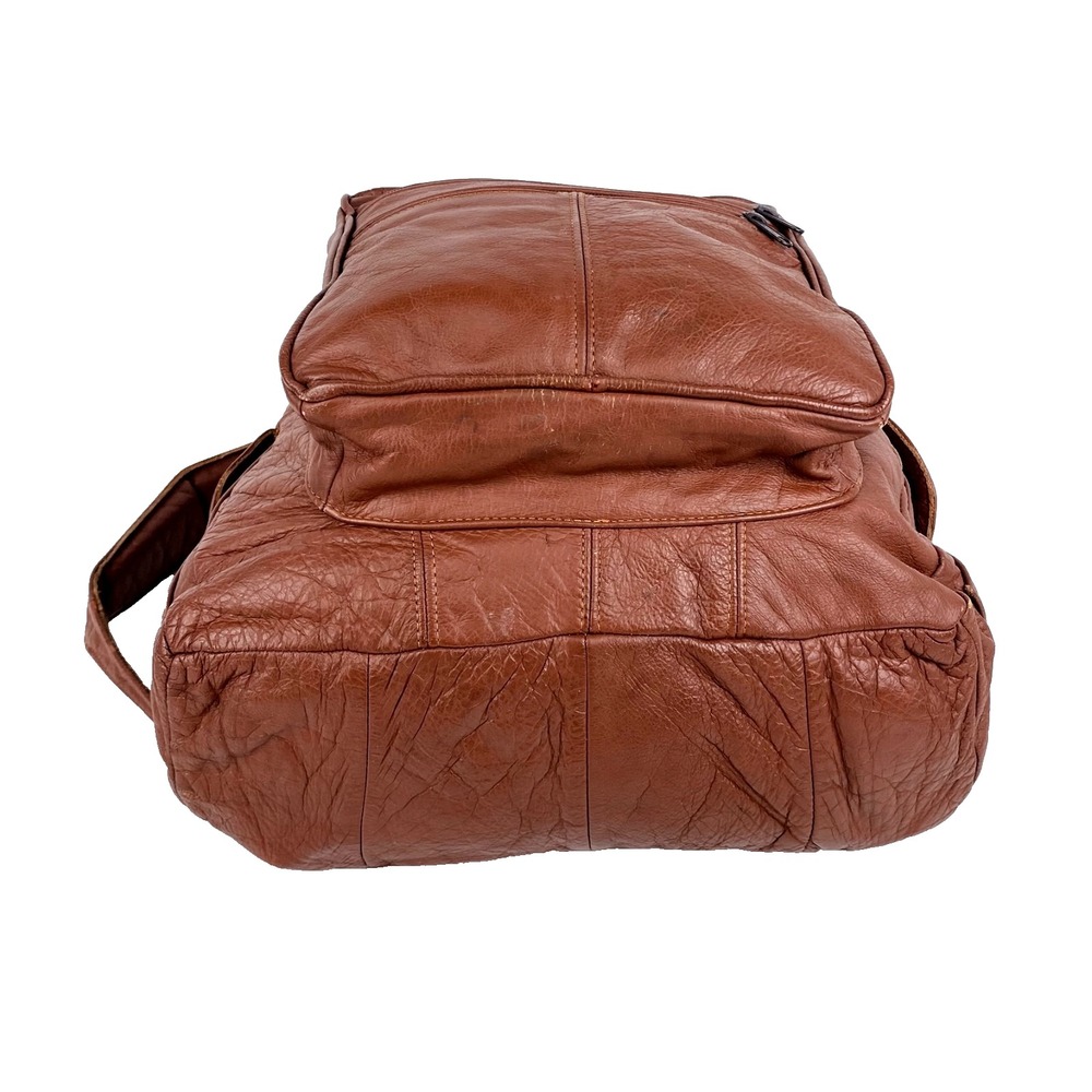 Leather Backpack Large Gold Duck Brown Shoulder Bag Travel Hiking Book Bag, Fine - Picture 6 of 11